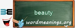 WordMeaning blackboard for beauty